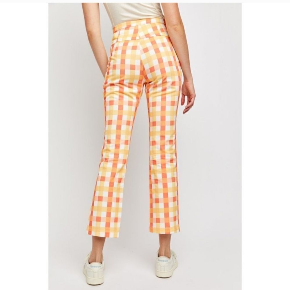 NWT Free People Women’s She's All That Plaid Crop High Waist Pants in Multi Comb - Picture 10 of 16